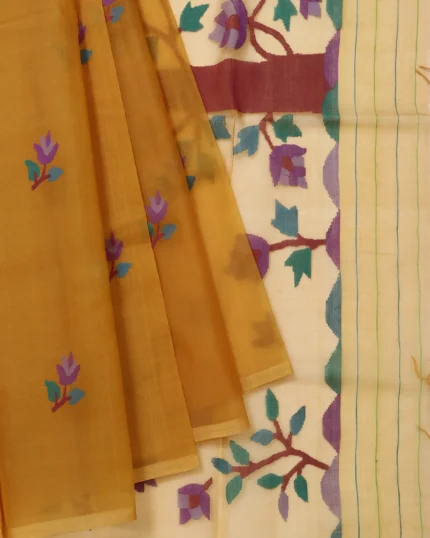Mustard Bengal Jamadani Saree