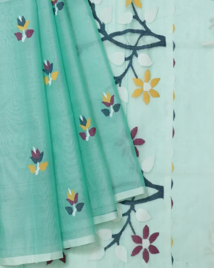 Sea Green Bengal Jamadani Saree