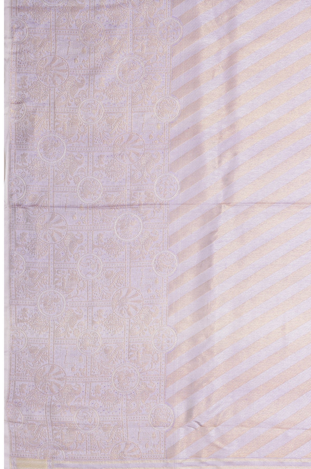 Lavender Kanchipuram Tissue Silk Saree - Image 4