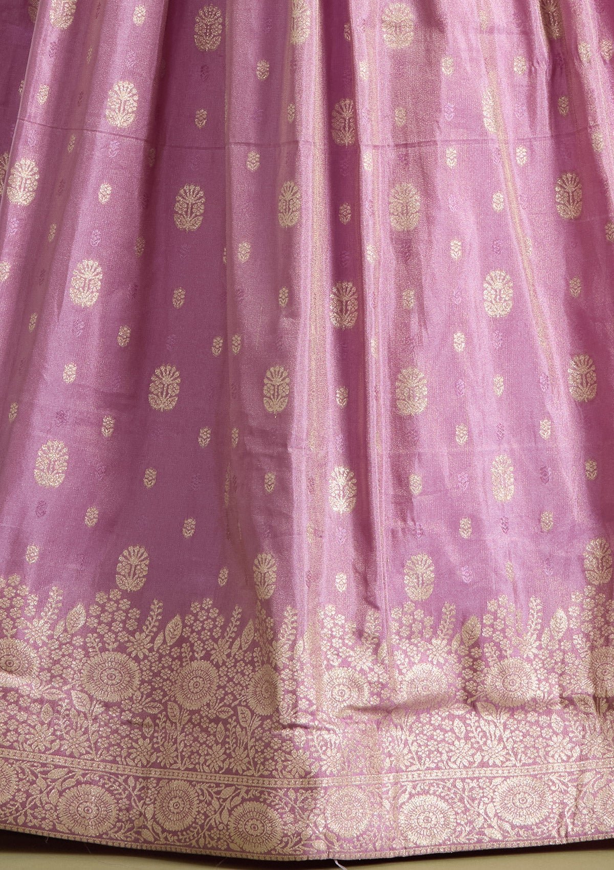 Lavender Sequins Banarasi Readymade Lehenga - Image 7
