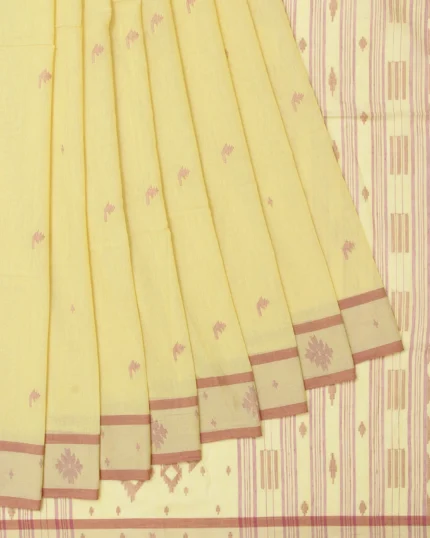 Neon Yellow Bengal Jamdani Saree