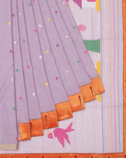 Lavender Bengal Cotton Jamadani Saree