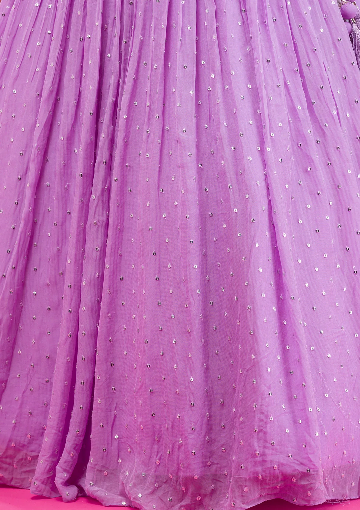Pearlwork Georgette Readymade Lehenga - Image 6