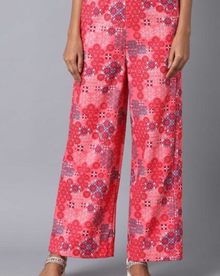 Red Loose Fit Palazzo