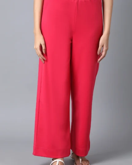 Maroon Loose Fit Palazzo