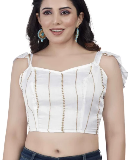 Golden Line V-Neck Women Blouse
