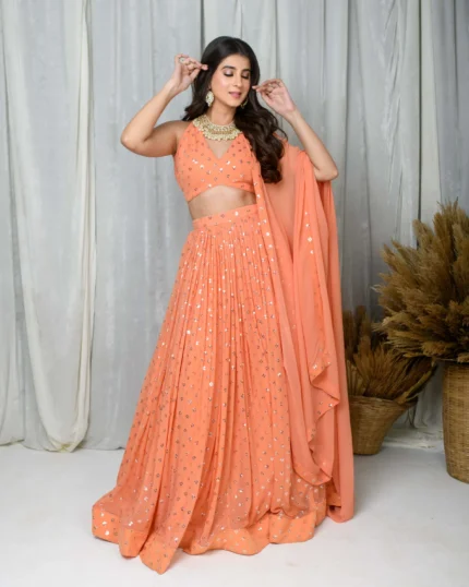 Peach Lehenga Set