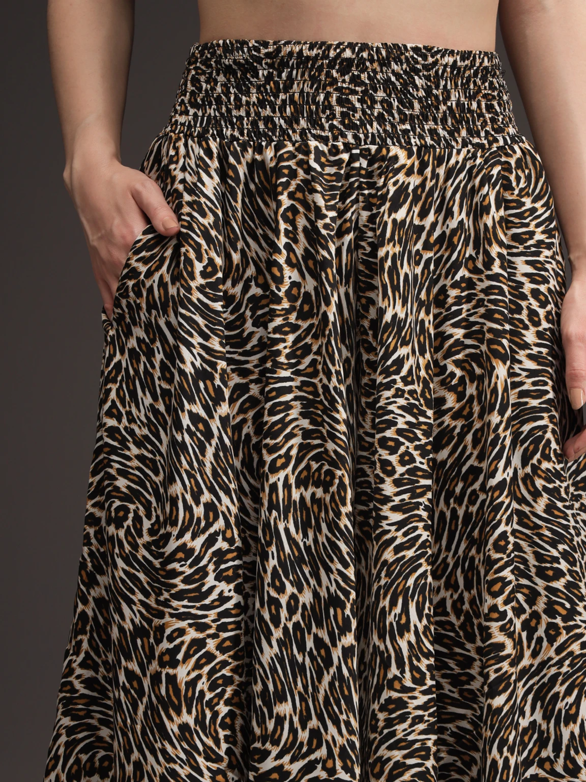 Women Flared Brown, Black, White Viscose Rayon Palazzos - Image 4