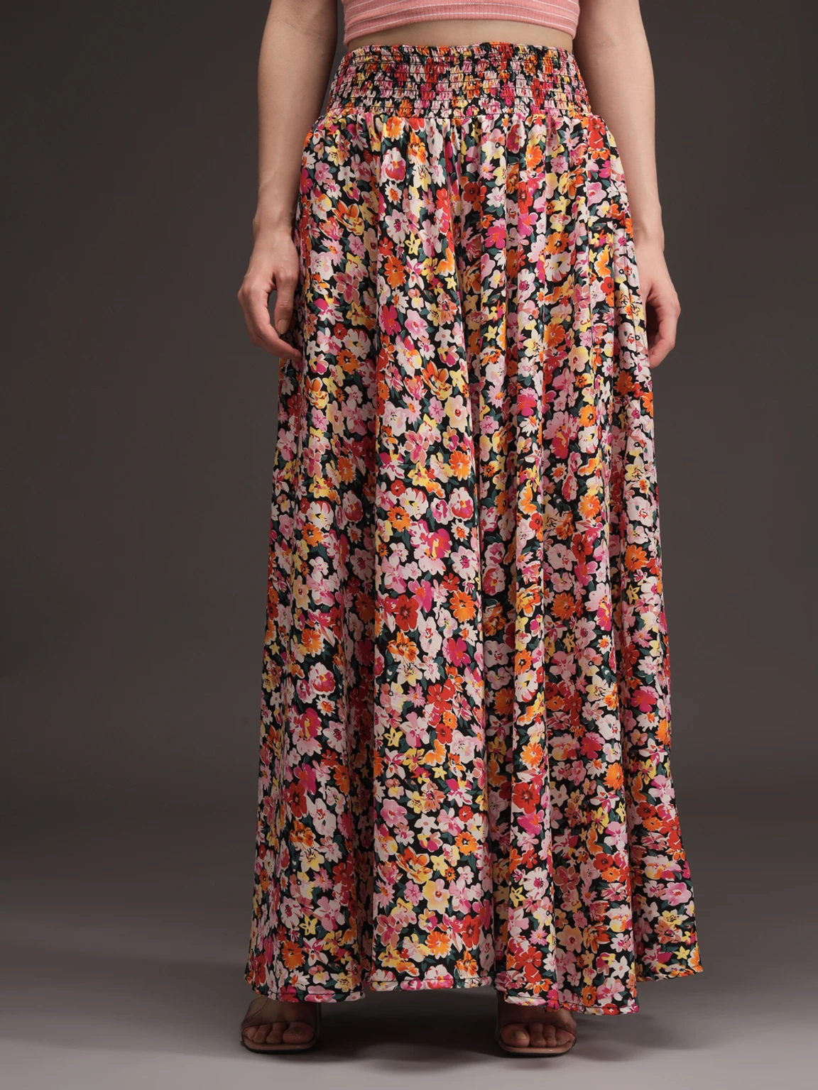Women Flared Multicolor Viscose Rayon Palazzos - Image 4