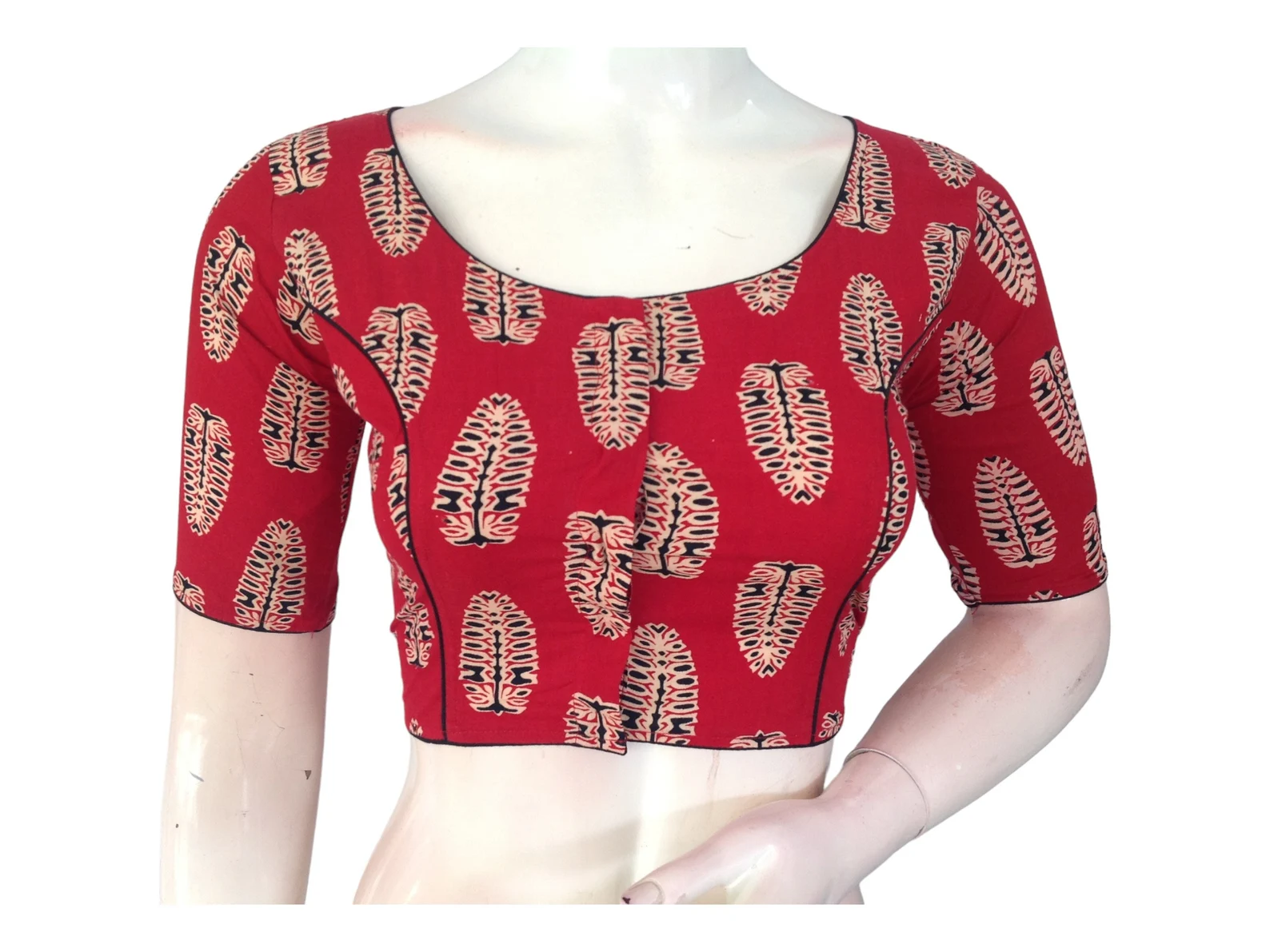 Comfortable Cotton Saree Blouses | High Neck Design | Ready-to-Wear - Image 4