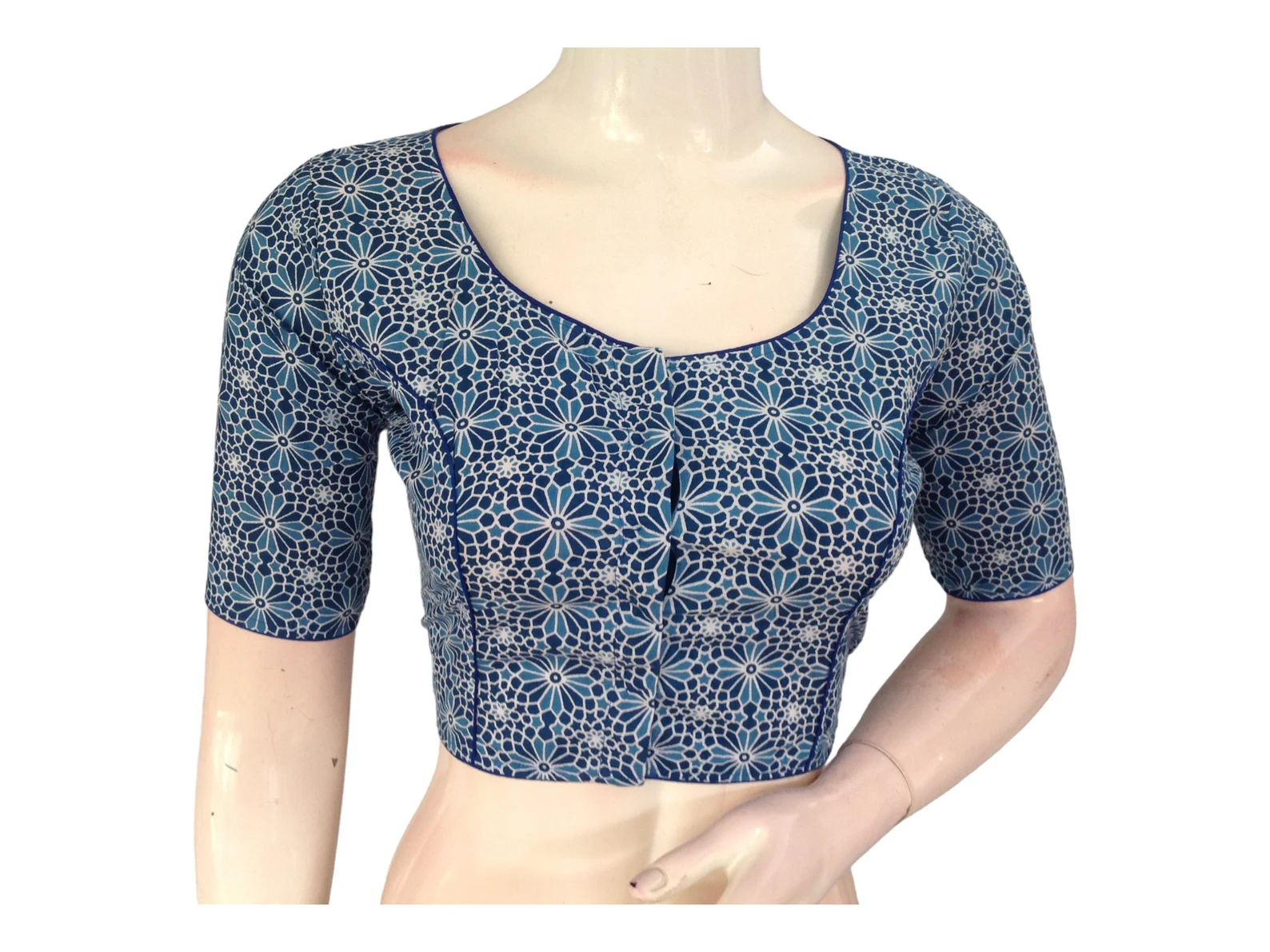 Comfortable Cotton Saree Blouses | High Neck Design | Ready-to-Wear - Image 5