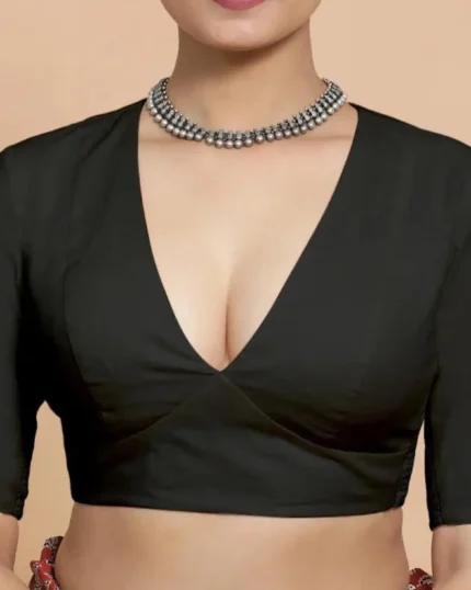 Saree Lehenga Blouse Deep -V Neck Half sleeves blouse for women !! blouse , women blouse
