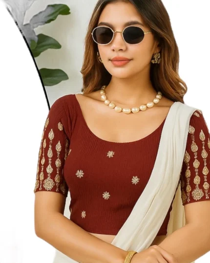 Stretchable Blouse – stretchy saree blouse crop top crop blouse choli | Ready-to-Wear
