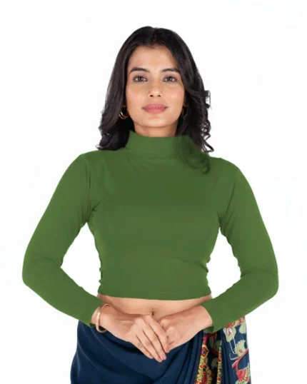 Full Sleeve Band collar Women Blouse
