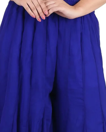 Women Flared Red Georgette Trousers