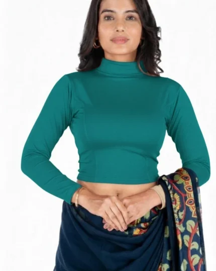 Full Sleeve Band collar Women Blouse