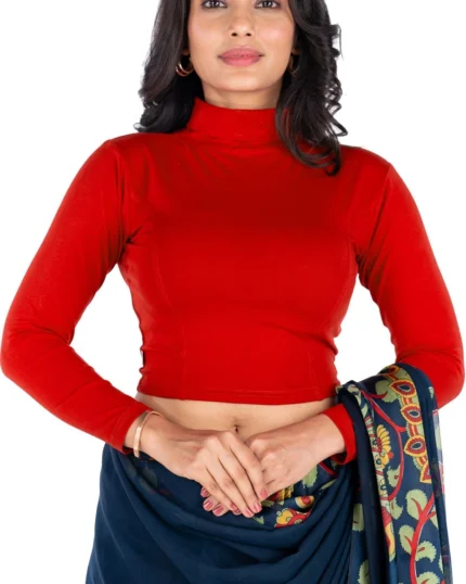 Full Sleeve Band collar Women Blouse