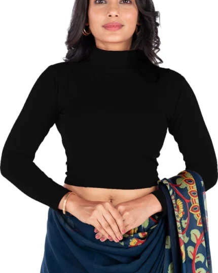 Full Sleeve Band collar Women Blouse