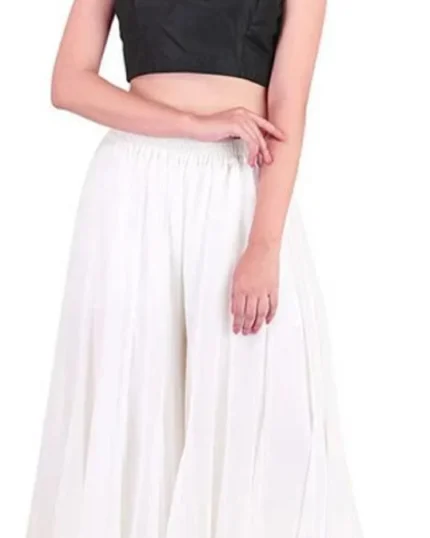 Flared Red Georgette Trousers