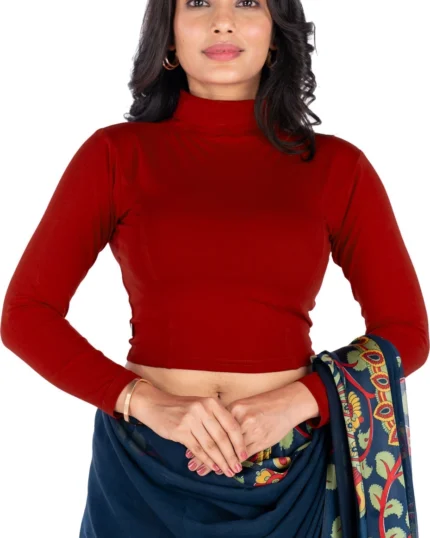 Full Sleeve Band collar Women Blouse