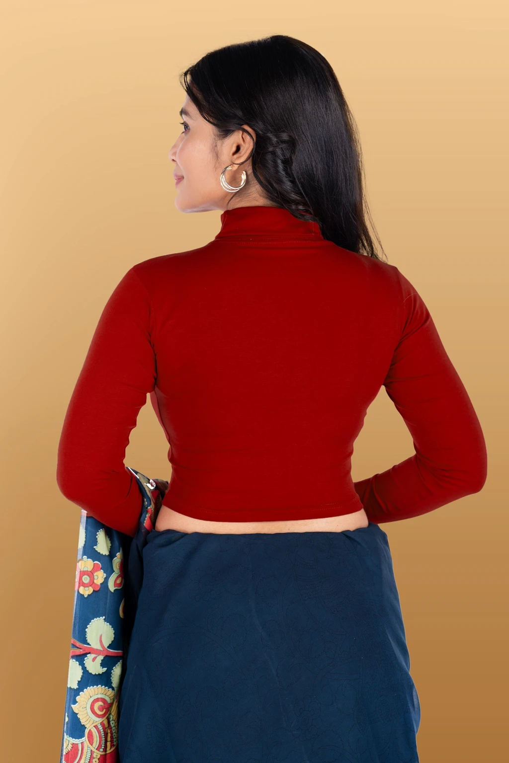 Full Sleeve Band collar Women Blouse - Image 4