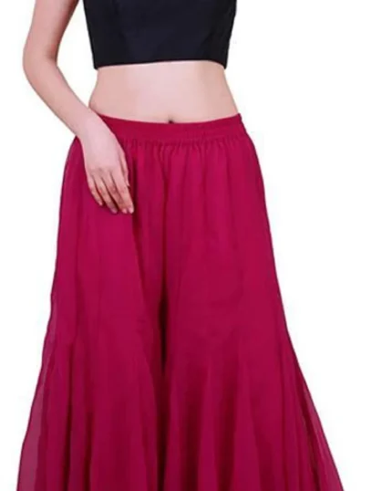 Flared Yellow Georgette Trousers