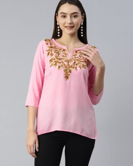 Aliyna Kashmiri Pink Kurti