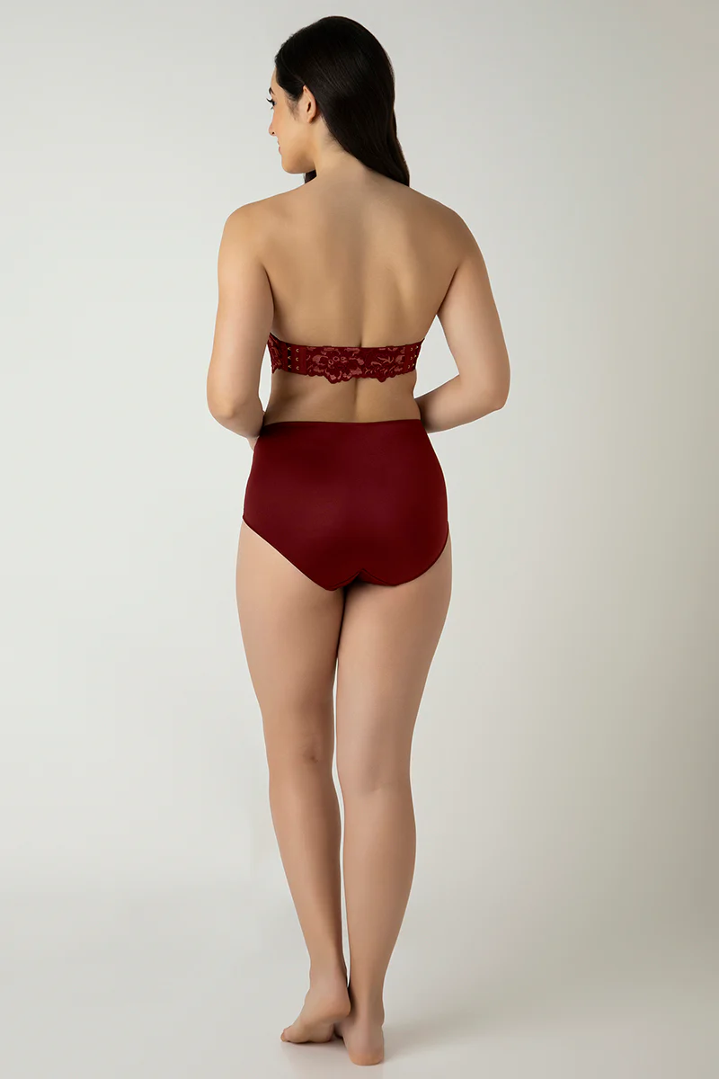 Wine Femme Lace Padded Wired Multiway Bra - Image 11