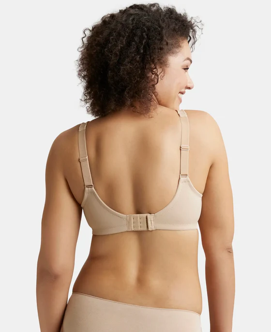 Light Skin Non Padded Soft Touch Microfiber Elastane Stretch Full Coverage Minimizer Bra - Image 4
