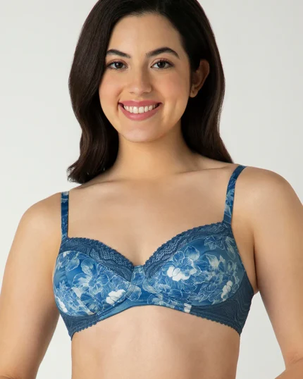 Demure Padded Non-Wired Demi Bra