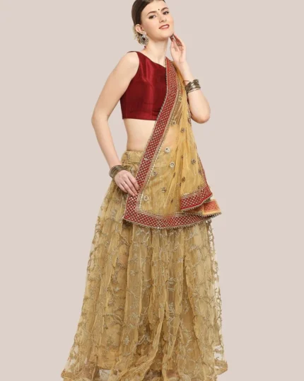 Embroidered Bridal & Wedding Wear Net Dupatta