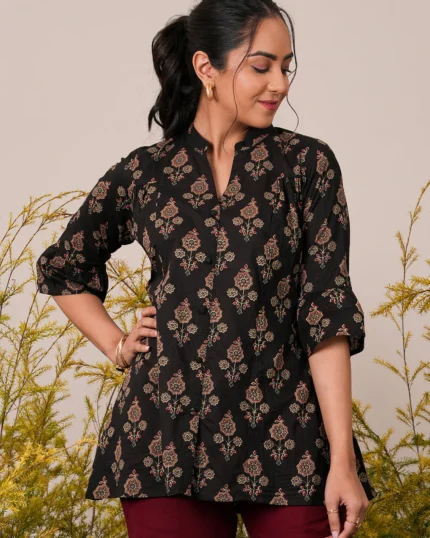 A-Line Printed Cotton A-Line Kurti
