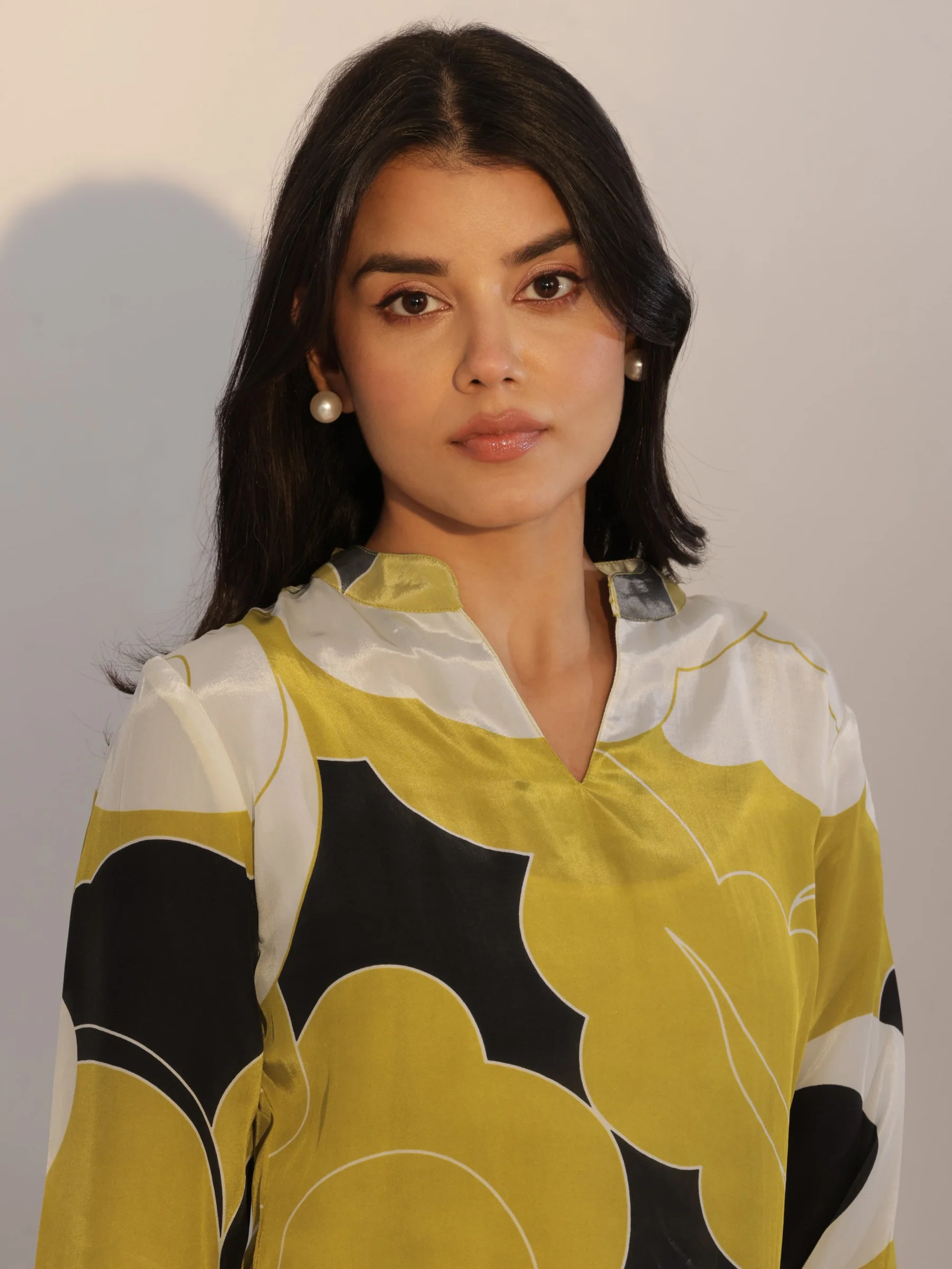 Black Printed Silk Blend Tunic - Image 3
