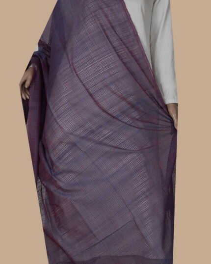 Twin Shaded Purple Handwoven Cotton Dupatta
