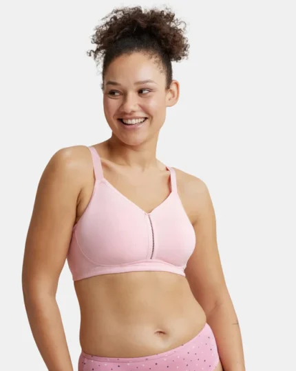 Non Padded Wirefree  Super Combed Cotton Elastane Stretch Full Coverage Minimizer Bra