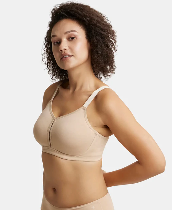 Super Combed Cotton Elastane Stretch Full Coverage Minimizer Bra - Image 3
