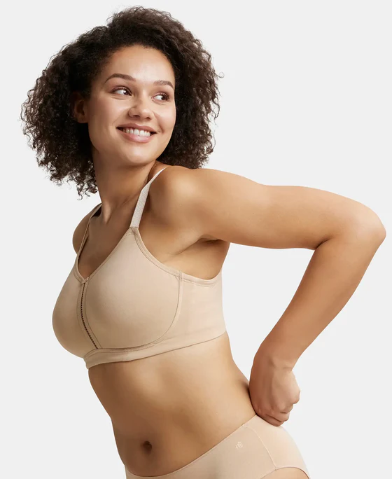 Super Combed Cotton Elastane Stretch Full Coverage Minimizer Bra - Image 6