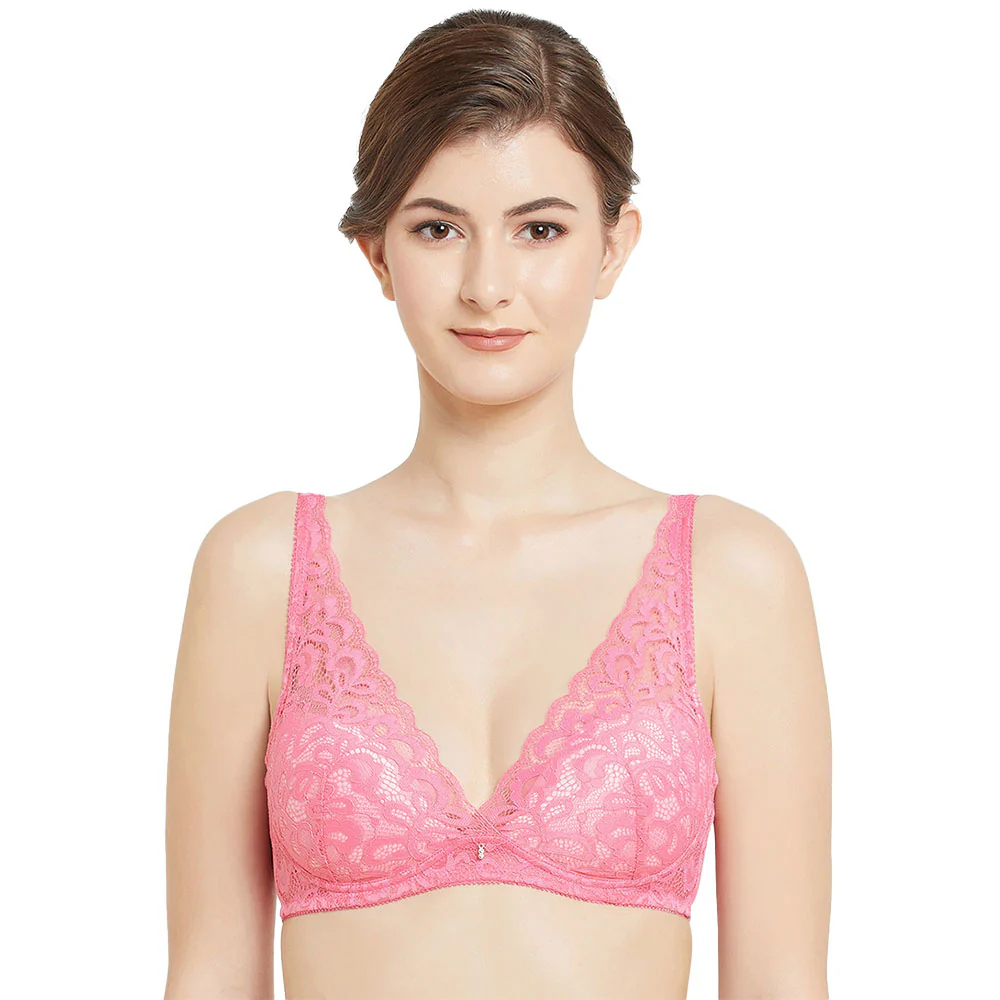 Mystique Padded Non-wired 3/4th Cup Bridal Wear Medium coverage Lace Bra