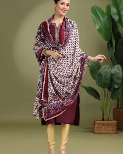 Off White Chiffon Floral Printed Dupatta