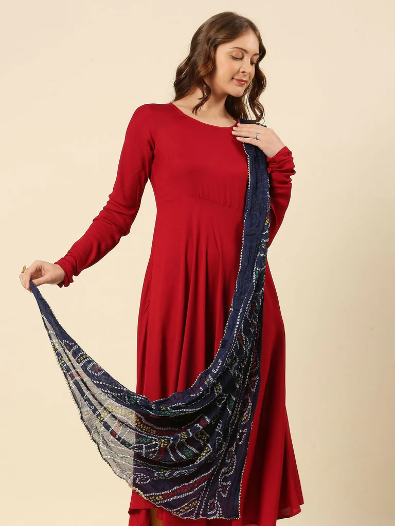 Multi Printed Bandhini Chiffon Dupatta - Image 2