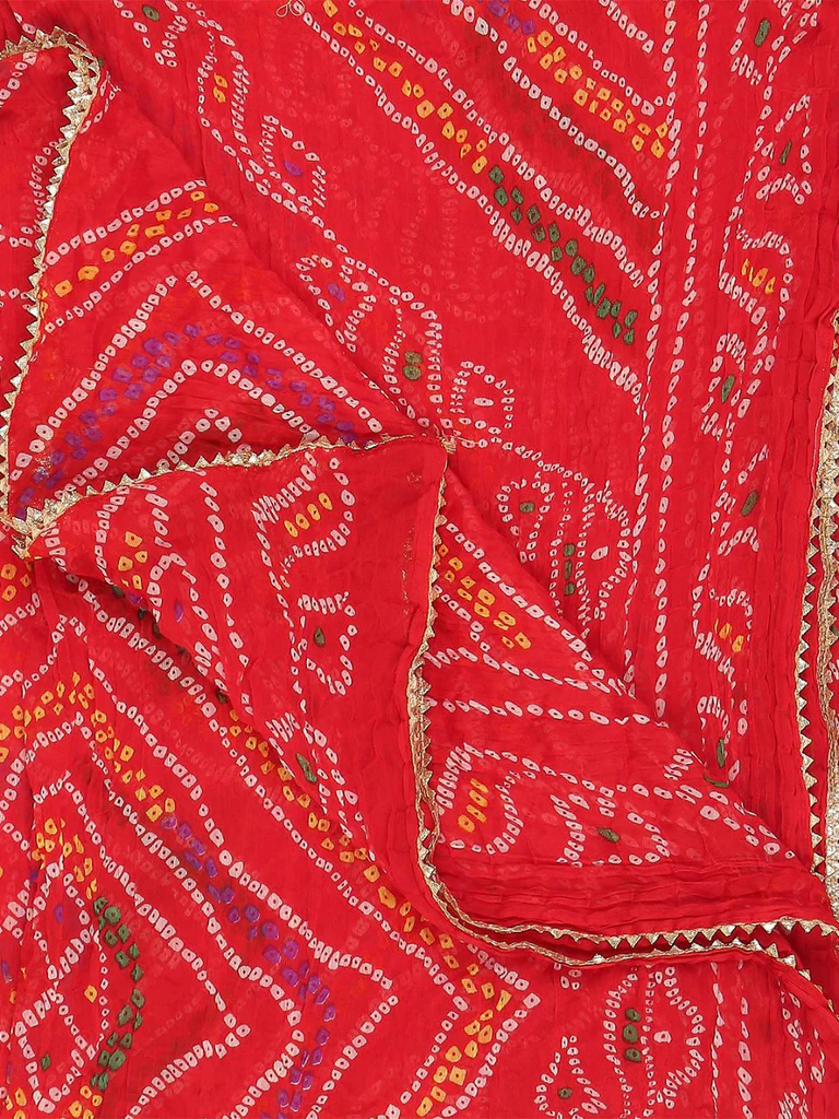 Multi Printed Bandhini Chiffon Dupatta - Image 8