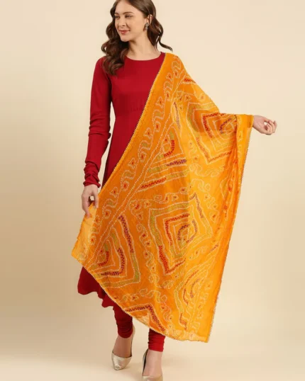 Multi Printed Bandhini Chiffon Dupatta