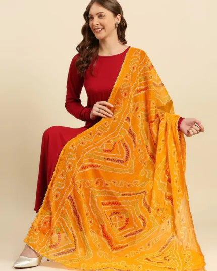Multi Printed Bandhini Chiffon Dupatta