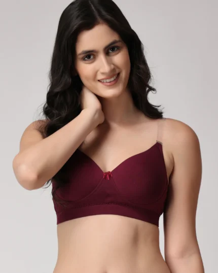 Cotton Heavily Padded Convertible-Straps T-Shirt Bra