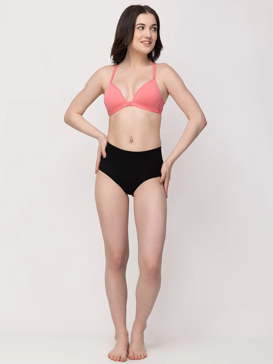 Rose Non-Wired Lightly Padded Medium Coverage Women's Front-Open Bra - Image 10
