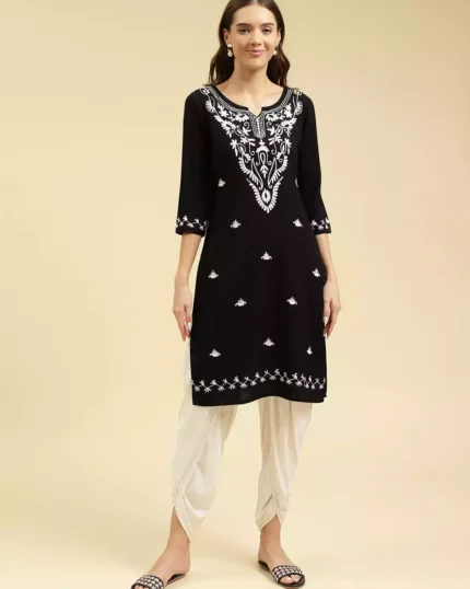 Black Kashmiri Kurti