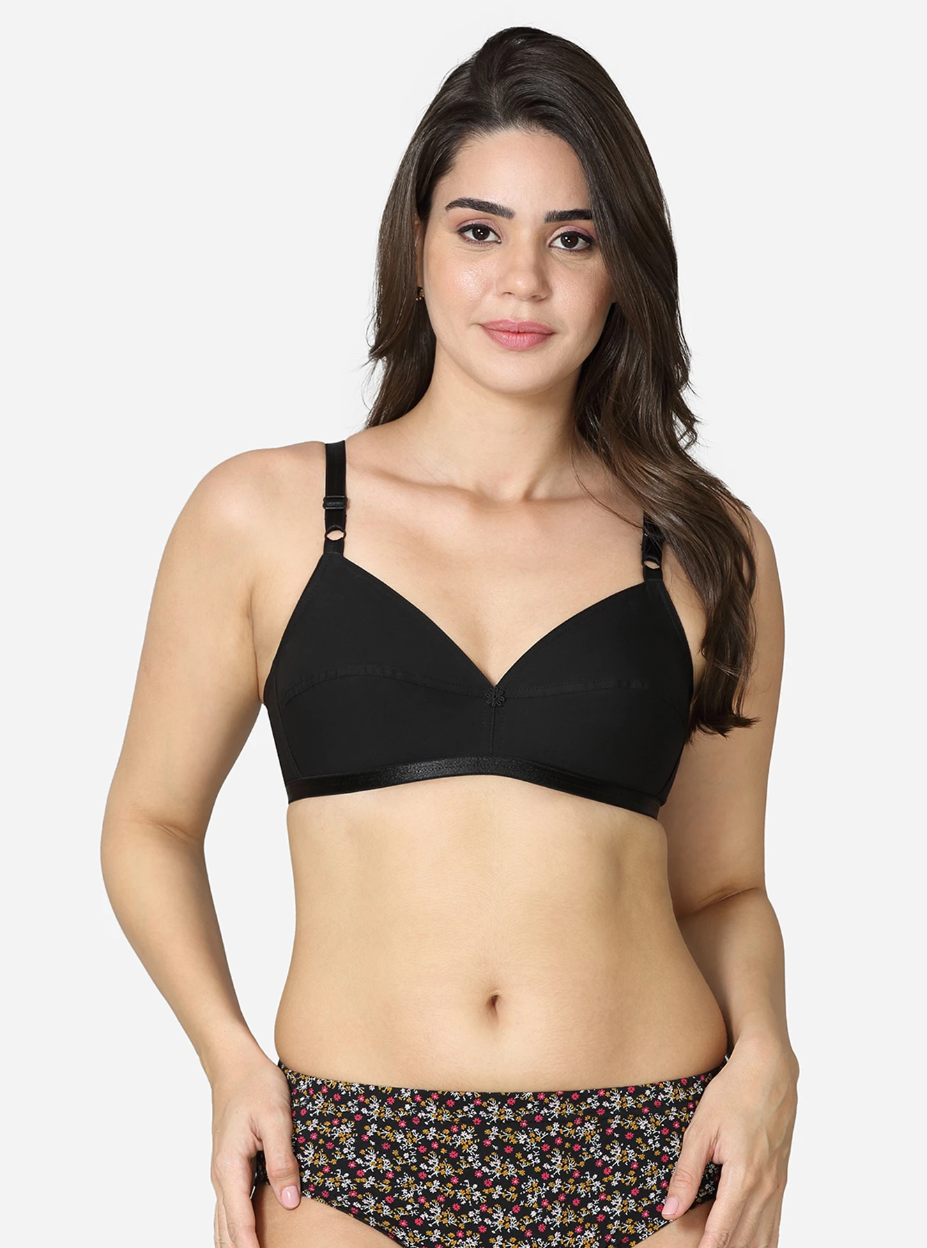 Single layered pointed seamed cup medium coverage bra - Image 6