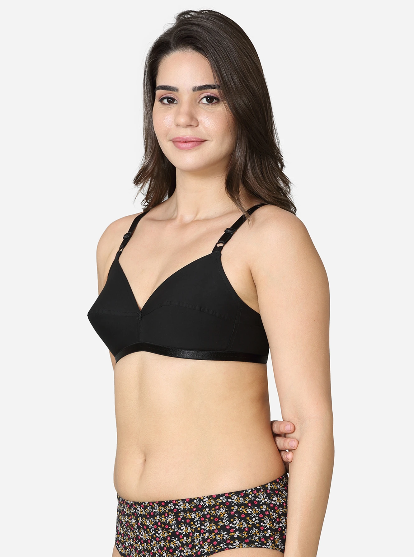 Single layered pointed seamed cup medium coverage bra - Image 7