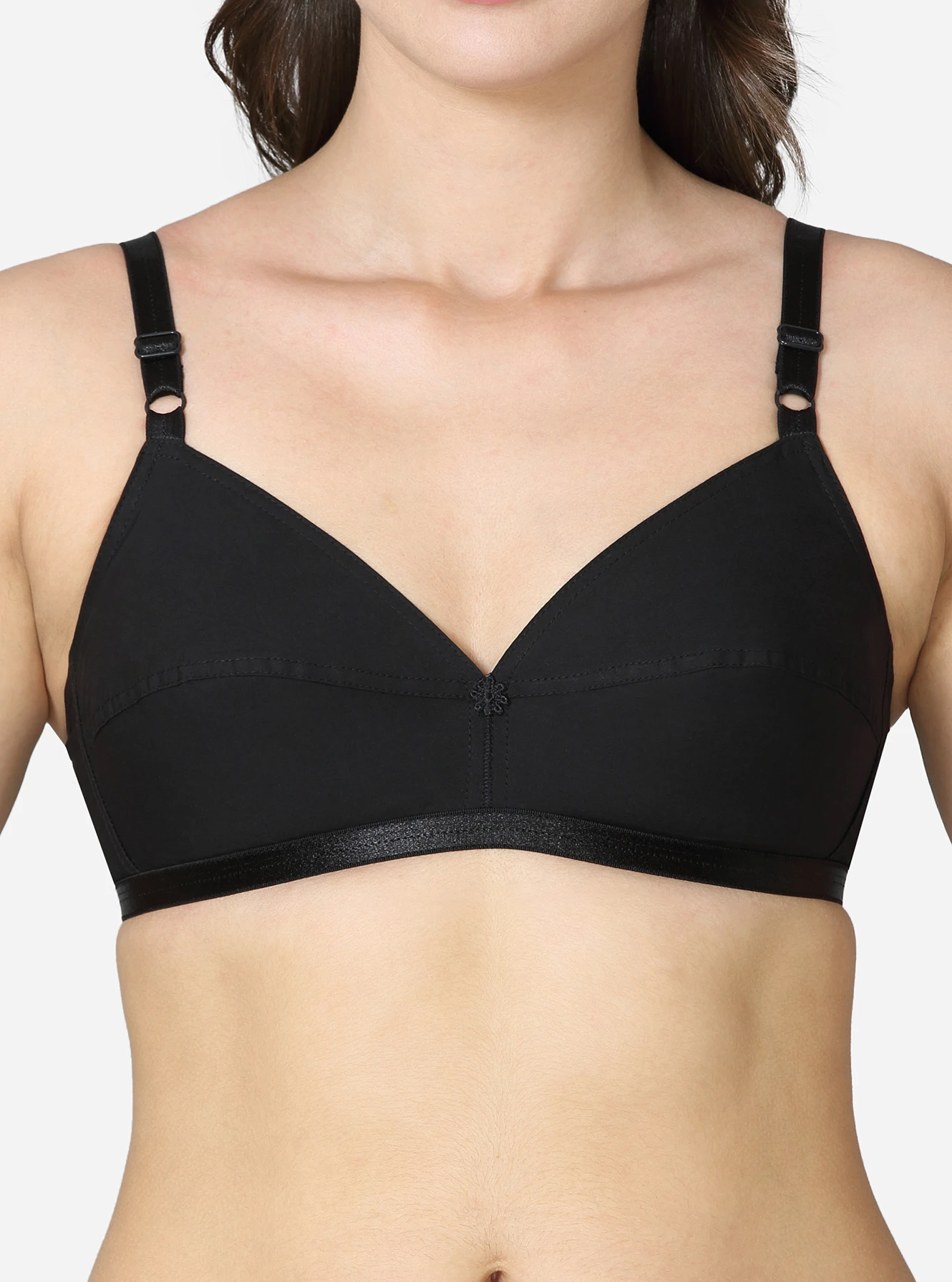 Single layered pointed seamed cup medium coverage bra - Image 9