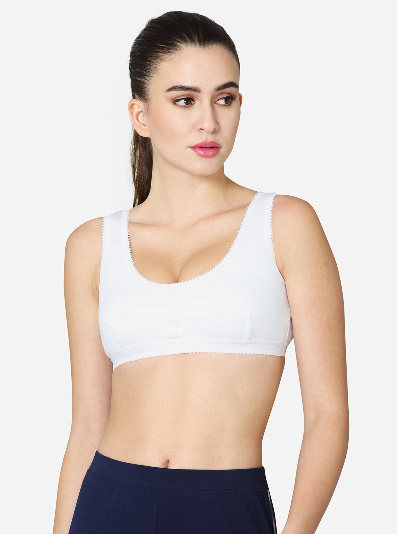 Double layered darted front panel high coverage slip on bra - Image 10